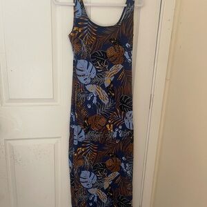 Tropical Print Sleeveless Dress